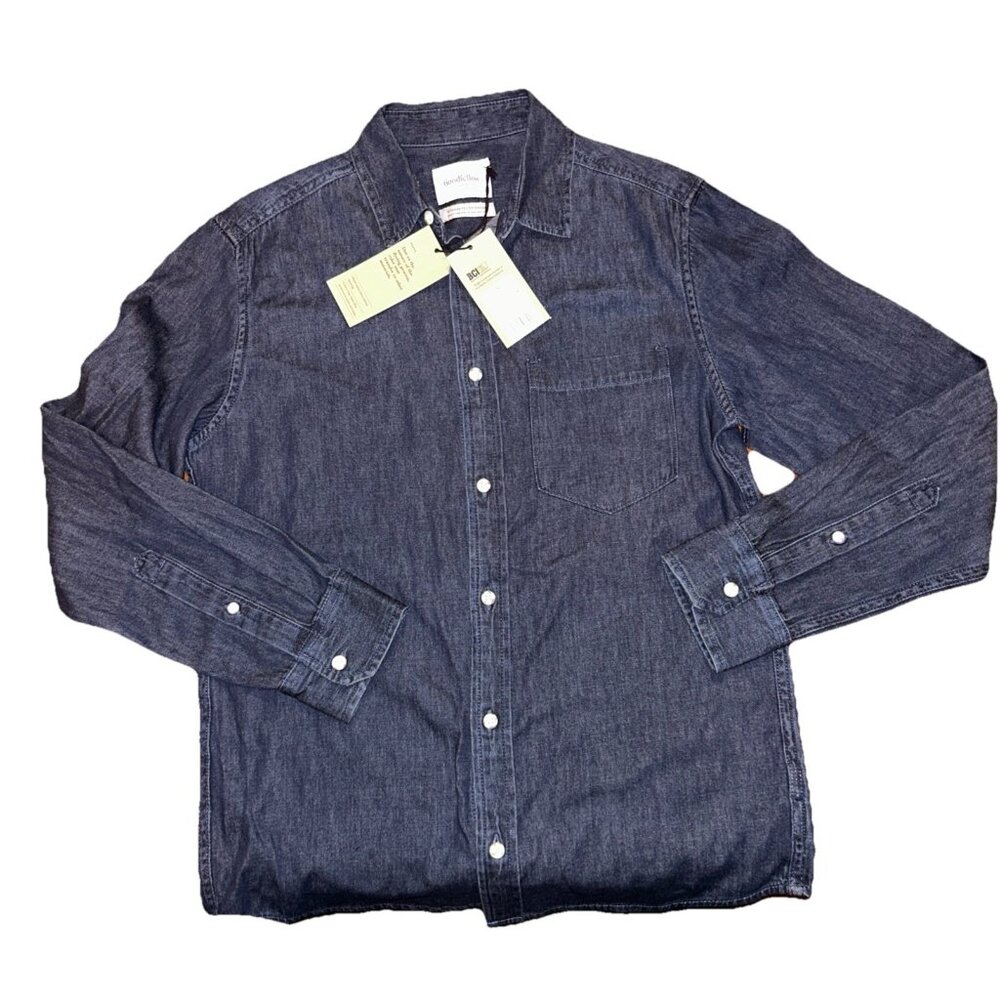 Men's Goodfellow Denim Shirt, Size Small, Dark Night Blue, NWT